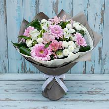 Букет цветов из:  Герберы, Альстромерии и Хризантемы #REPLACE_PRED# Курсавке