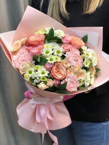 Букет цветов из: Гвоздики, Розы и Хризантемы в Курсавке