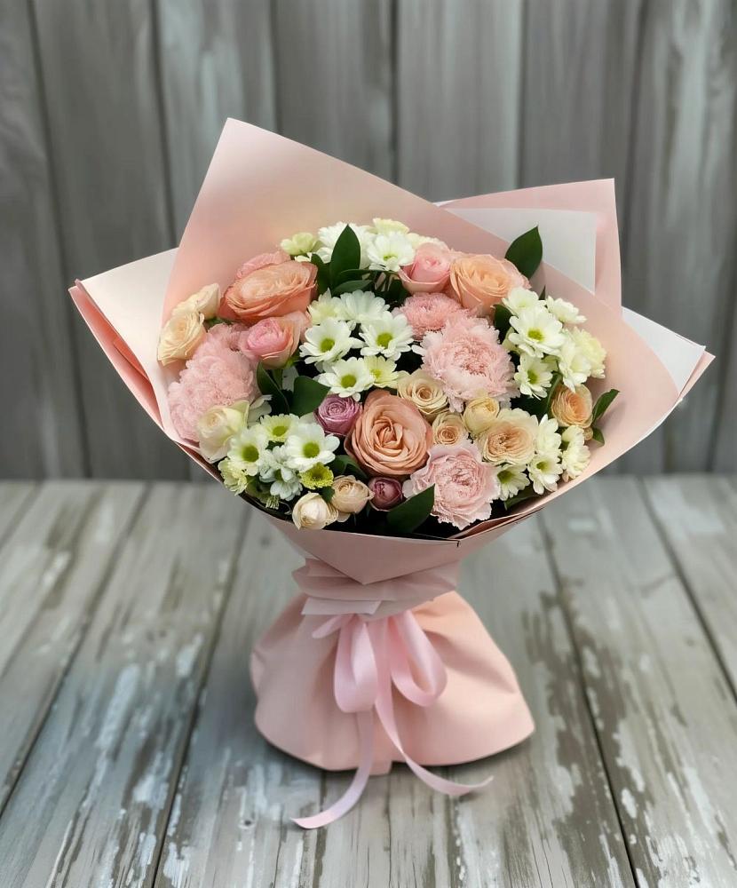 Букет цветов из: Гвоздики, Розы и Хризантемы в Курсавке