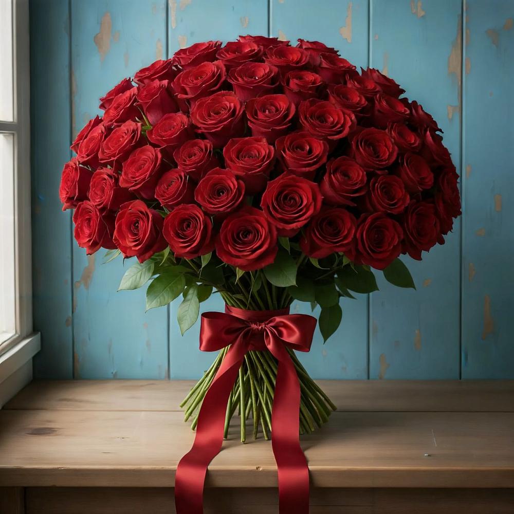 Букет Красные розы Блэк Меджик в Курсавке