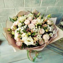 Букет цветов из:  Альстромерии, Розы и Хризантемы #REPLACE_PRED# Курсавке