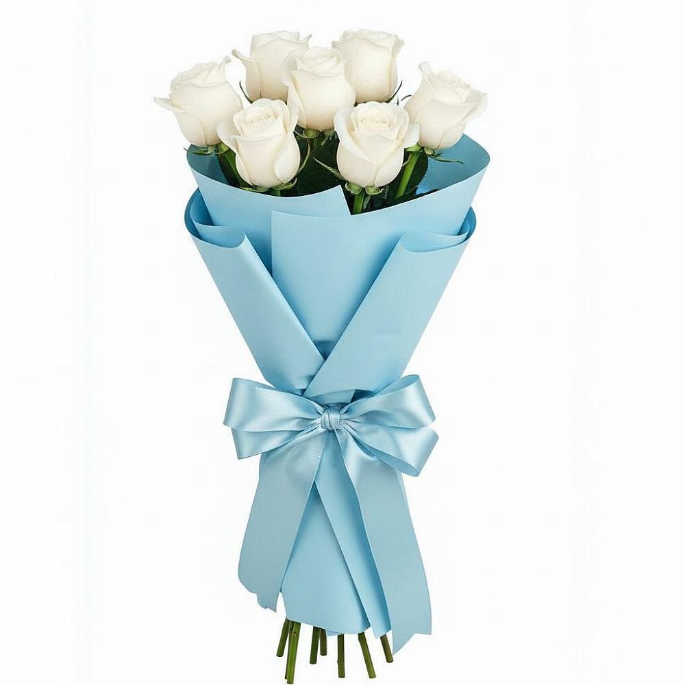 Букет 7 белых роз Проуд в Курсавке