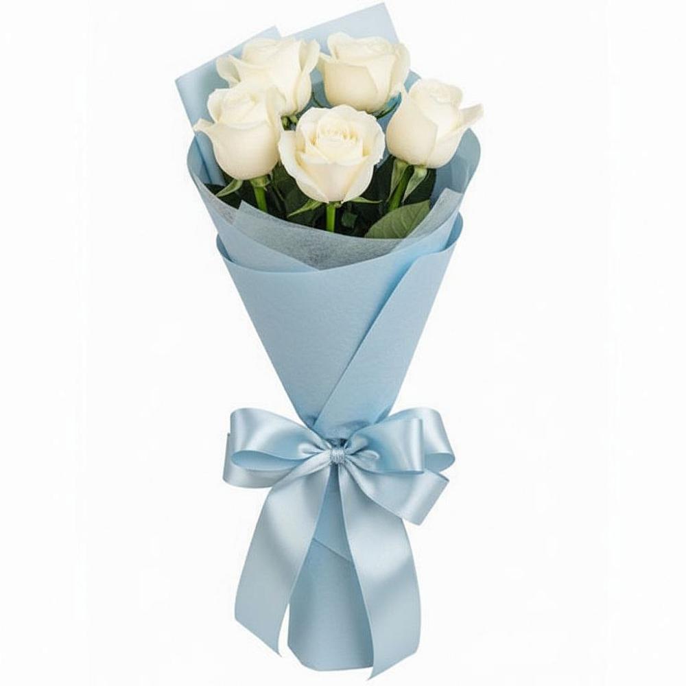 Букет 5 Белых роз Проуд в Курсавке