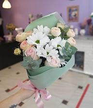 Букет милый в Курсавке Букет цветов из: Хризантемы и Розы в Курсавке