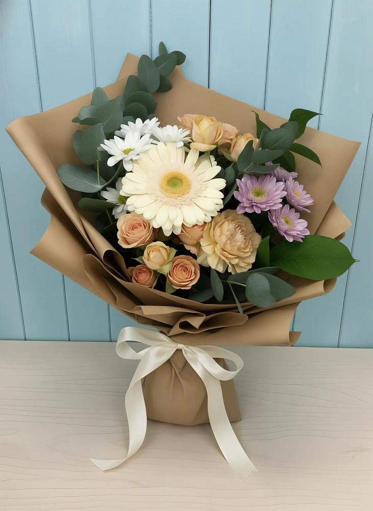 Букет цветов из: Герберы и Хризантемы в Курсавке