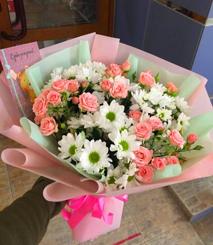 Букет цветов из: Розы и Хризантемы в Курсавке