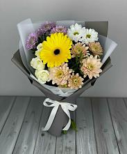 Букет цветов из:  Розы, Герберы и Хризантемы в Курсавке