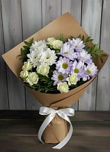 Букет цветов из:  Хризантемы и Розы в Курсавке