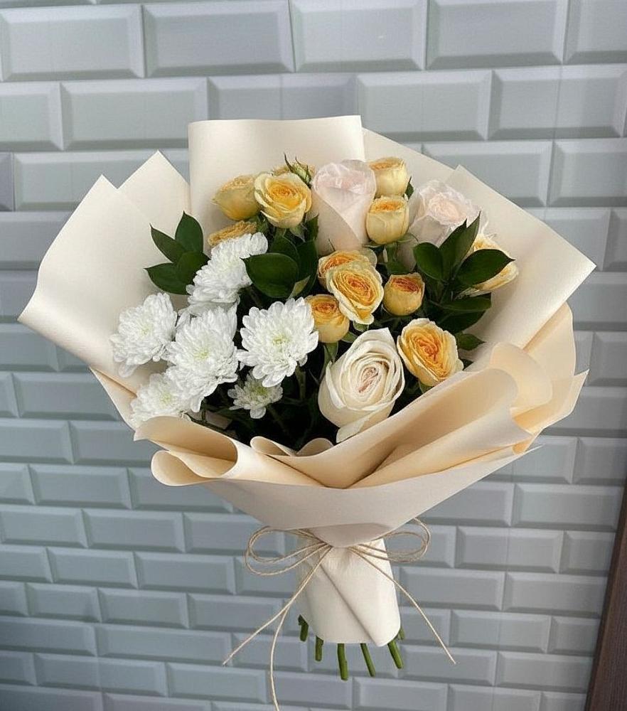 Букет цветов из: Розы и Хризантемы в Курсавке