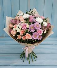 Букет цветов из:  Хризантемы, Розы и Альстромерии в Курсавке