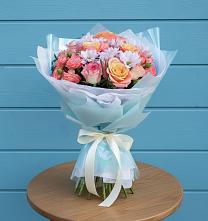 Букет цветов из:  Хризантемы и Розы в Курсавке