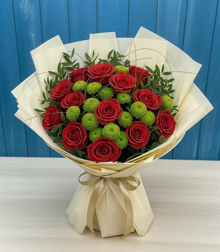 Букет цветов из: Розы и Хризантемы в Курсавке